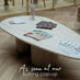 Sutton Beige Travertine Stone Veneer Oval Coffee Table
