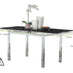 Enna Black Glass Extending Dining Table and 4 Black Milan Chairs