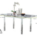 Enna White Glass Extending Dining Table and 4 Cappuccino Milan Chairs