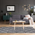 Toscana Moroccan Lattice Two-Tone Rug in Grey and Cream - 160x220cm