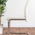 Atlanta Modern Rectangle Chrome Metal High Gloss White Dining Table And 6 White Lorenzo Chairs Set