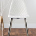 Palma White Marble Effect Round Dining Table & 4 White Corona Silver Chairs