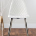 Novara White High Gloss Round Dining Table & 4 White Corona Silver Chairs