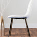 Palma White Marble Effect Round Dining Table & 4 White Corona Silver Chairs
