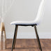 Novara White High Gloss Round Dining Table & 4 White Corona Silver Chairs