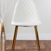 Novara Gold Metal Large Round Dining Table And 4 White Corona Gold Chairs Set