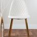 Leonardo 6 Gold Dining Table and 6 White Corona Gold Leg Chairs