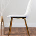 Novara White Gloss Gold Leg Round Dining Table & 4 White Corona Gold Leg Chairs