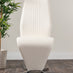 Giovani Grey White Modern High Gloss And Glass Dining Table And 6 White Willow Chairs Set