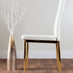 Novara White Gloss Gold Leg Round Dining Table & 4 White Milan Gold Leg Chairs