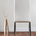 Enna White Glass Extending Dining Table and 6 White Milan Chairs