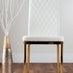 Leonardo 4 Gold Dining Table and 4 White Gold Leg Milan Chairs