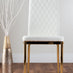 Novara White Gloss Gold Leg Round Dining Table & 4 White Milan Gold Leg Chairs