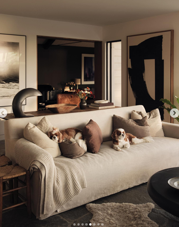 courtney cox's quiet luxury living room Instagram embed